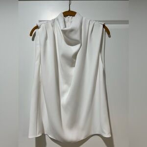 NWT White Zara cowl neck blouse